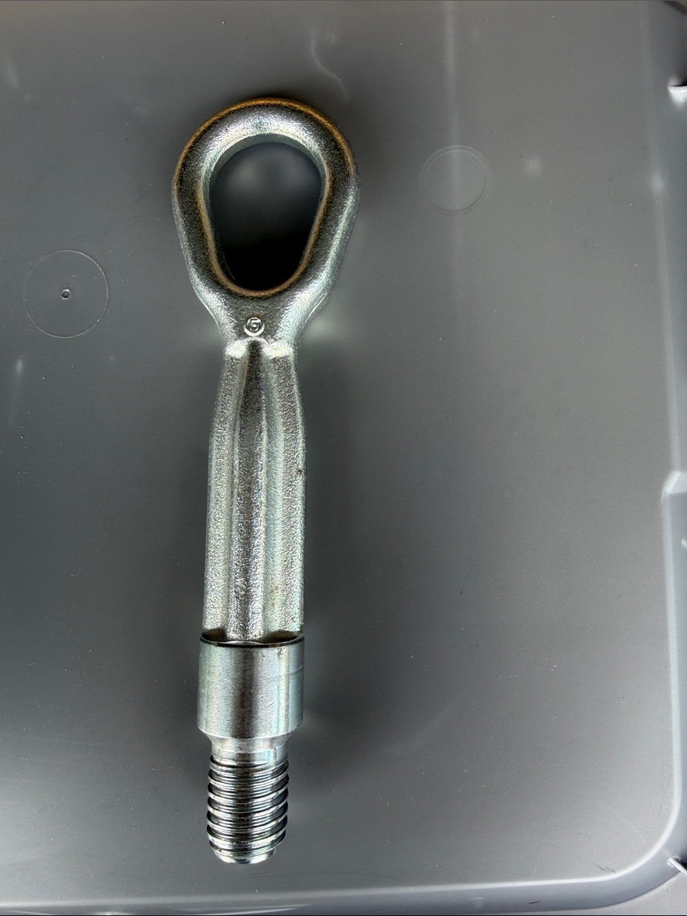 Galvanized Steel BMW tow hook with Threaded Shank - Silver
